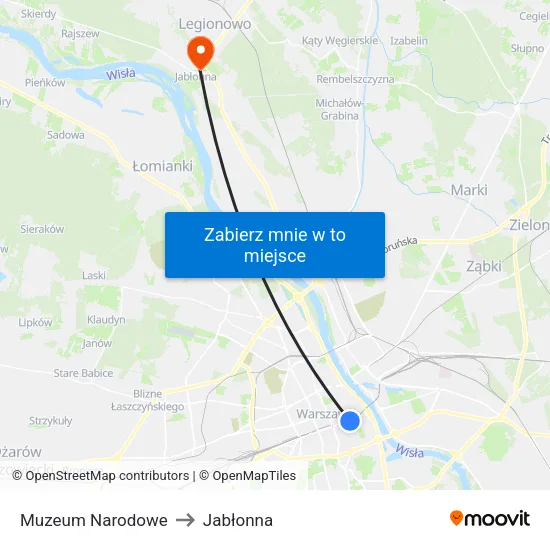 Muzeum Narodowe to Jabłonna map