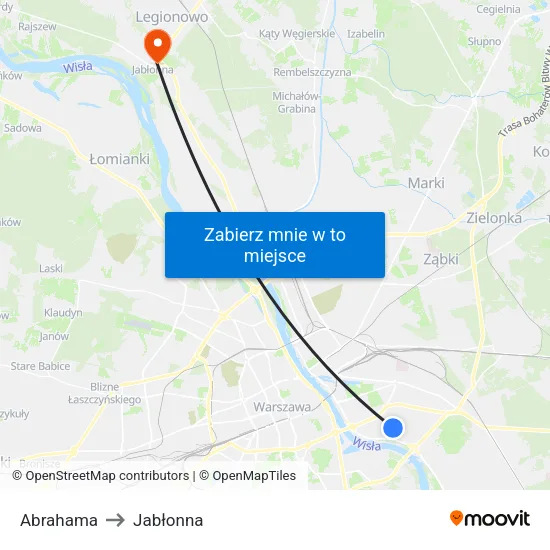 Abrahama to Jabłonna map
