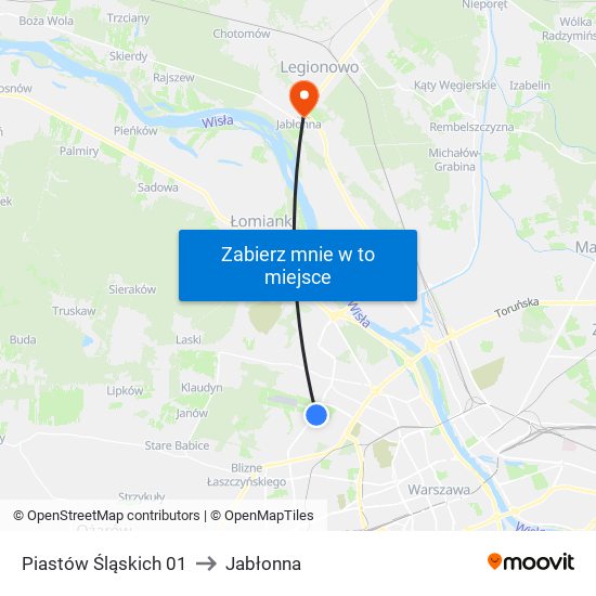 Piastów Śląskich 01 to Jabłonna map