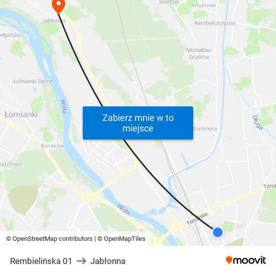 Rembielińska 01 to Jabłonna map