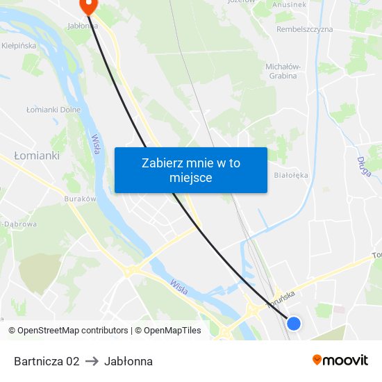 Bartnicza 02 to Jabłonna map