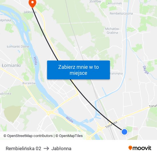 Rembielińska to Jabłonna map