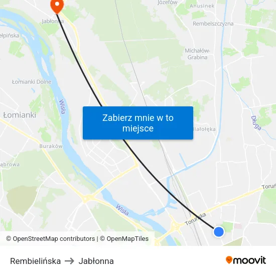 Rembielińska to Jabłonna map