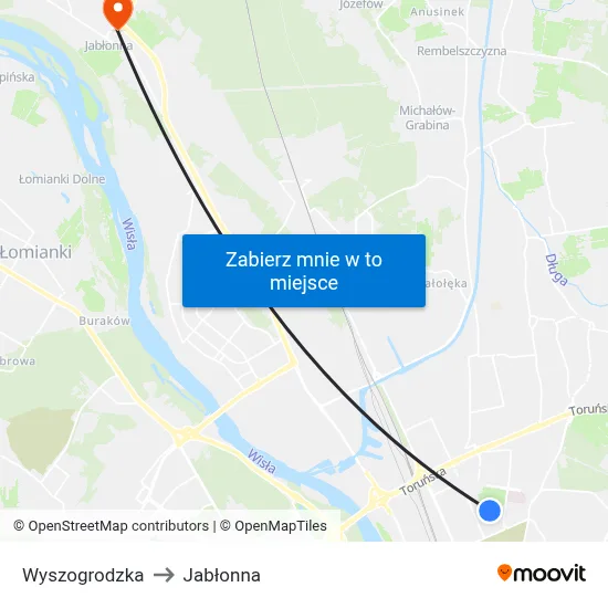Wyszogrodzka to Jabłonna map