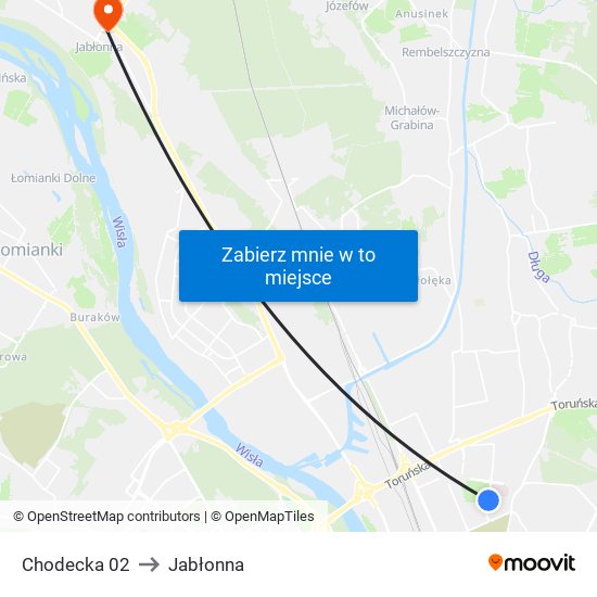 Chodecka to Jabłonna map