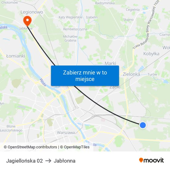 Jagiellońska 02 to Jabłonna map