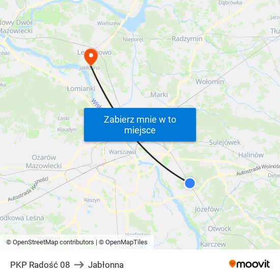 PKP Radość 08 to Jabłonna map