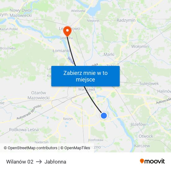 Wilanów 02 to Jabłonna map