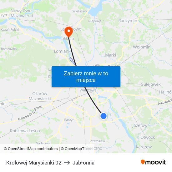 Królowej Marysieńki 02 to Jabłonna map