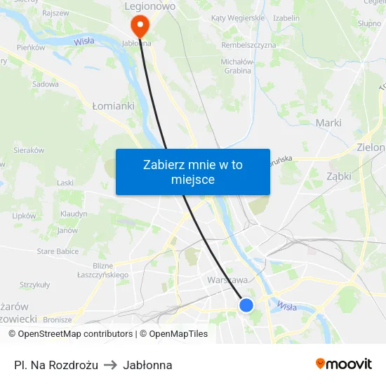 Pl. Na Rozdrożu to Jabłonna map