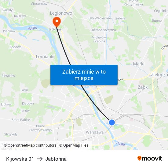 Kijowska 01 to Jabłonna map