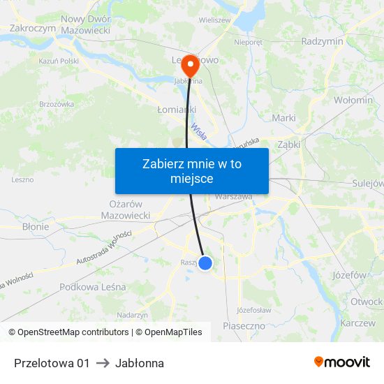 Przelotowa 01 to Jabłonna map