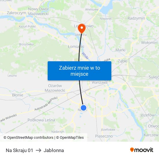 Na Skraju 01 to Jabłonna map