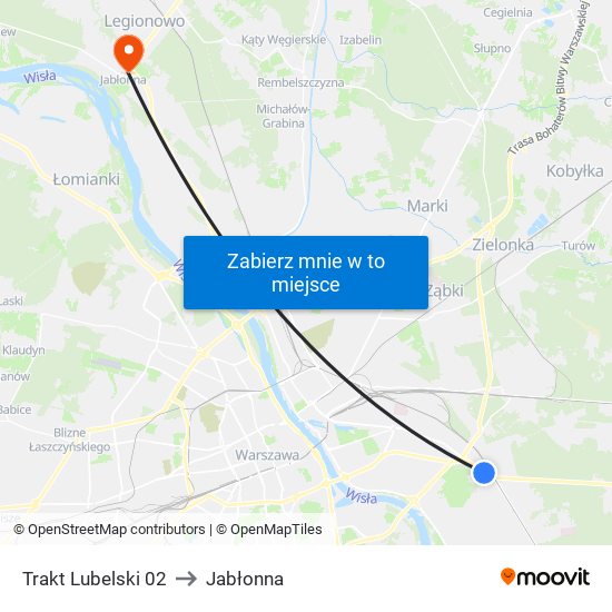 Trakt Lubelski 02 to Jabłonna map