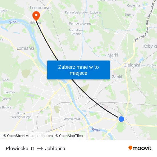 Płowiecka 01 to Jabłonna map