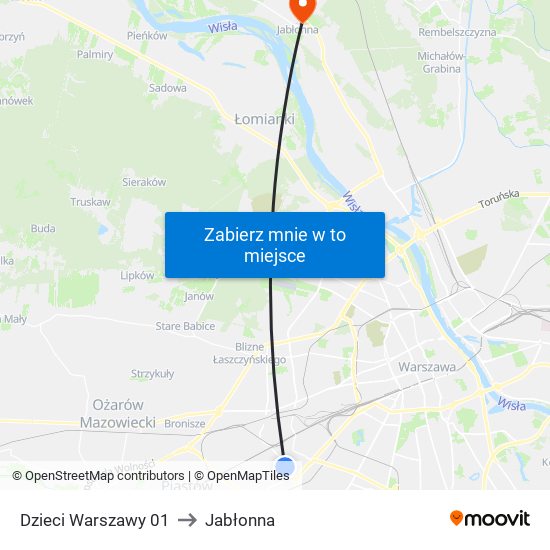 Dzieci Warszawy 01 to Jabłonna map