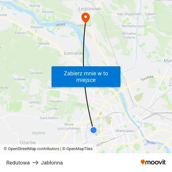 Redutowa to Jabłonna map