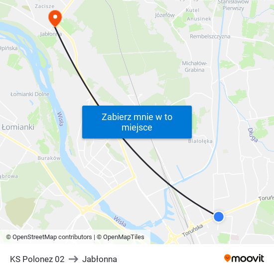 KS Polonez 02 to Jabłonna map