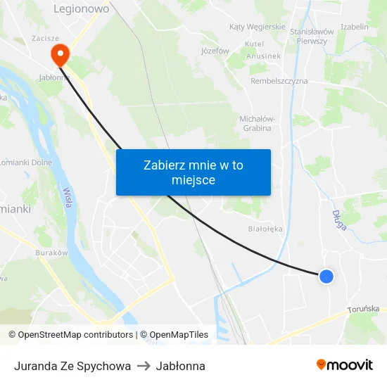 Juranda Ze Spychowa to Jabłonna map