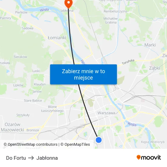 Do Fortu to Jabłonna map