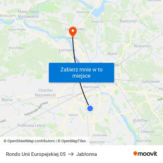 Rondo Unii Europejskiej 05 to Jabłonna map