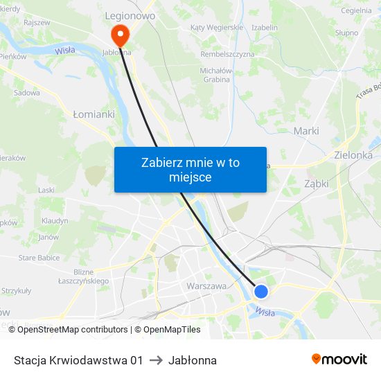 Stacja Krwiodawstwa 01 to Jabłonna map