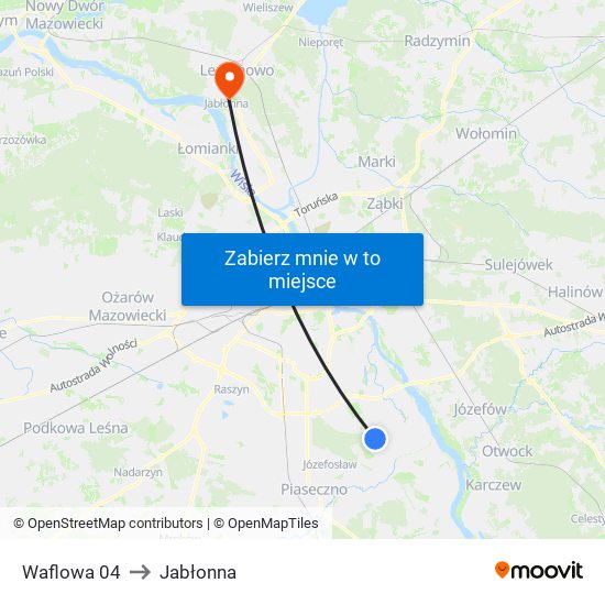 Waflowa 04 to Jabłonna map