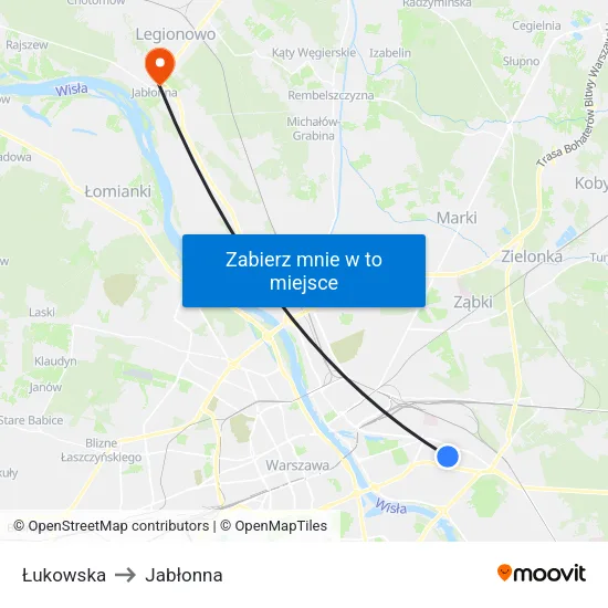 Łukowska to Jabłonna map