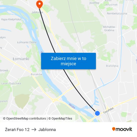 Żerań Fso 12 to Jabłonna map