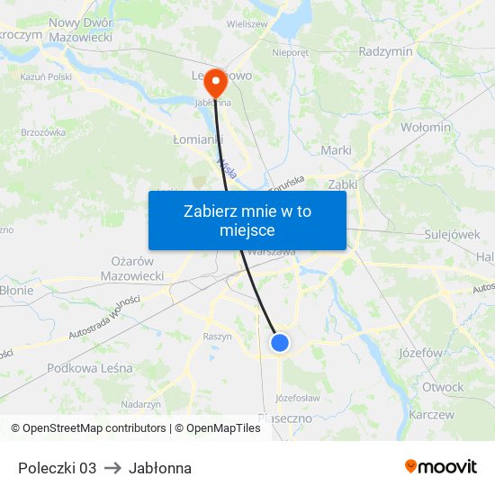 Poleczki to Jabłonna map