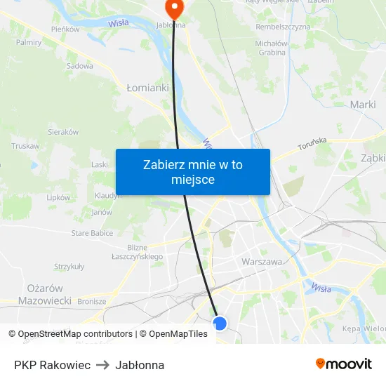 PKP Rakowiec to Jabłonna map