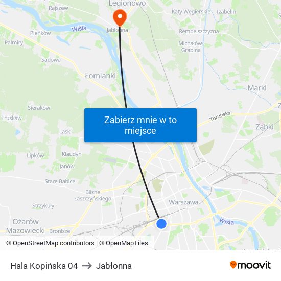 Hala Kopińska 04 to Jabłonna map