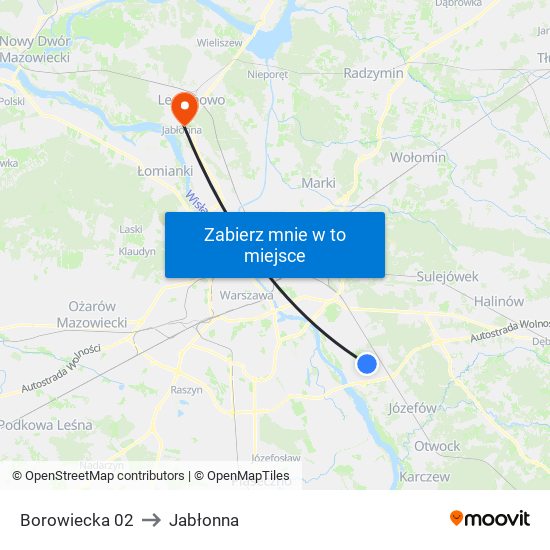 Borowiecka 02 to Jabłonna map