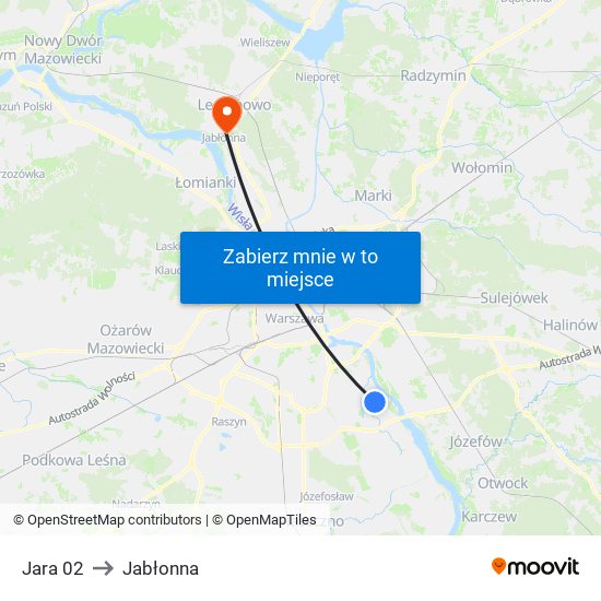 Jara 02 to Jabłonna map