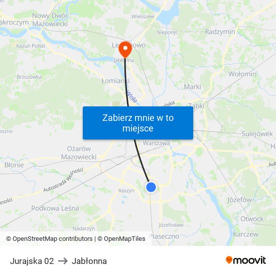 Jurajska 02 to Jabłonna map