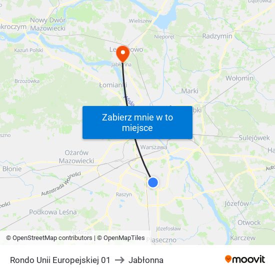 Rondo Unii Europejskiej 01 to Jabłonna map