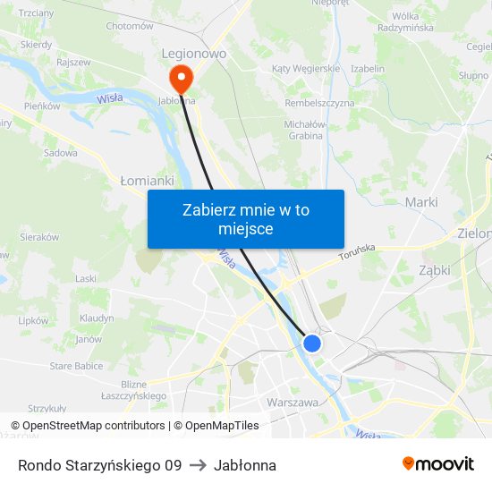 Rondo Starzyńskiego 09 to Jabłonna map