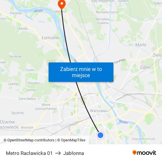 Metro Racławicka 01 to Jabłonna map