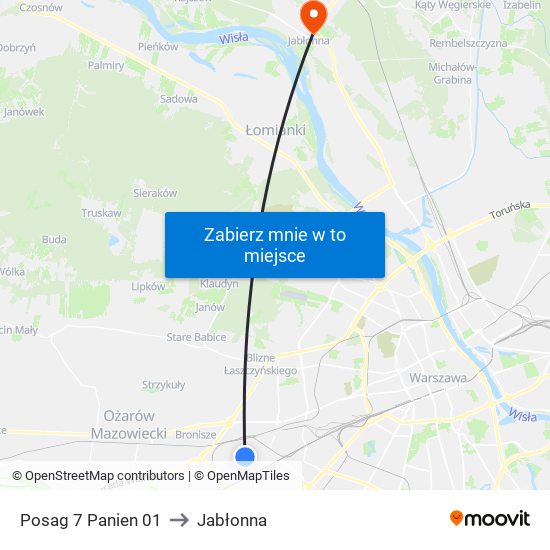 Posag 7 Panien to Jabłonna map