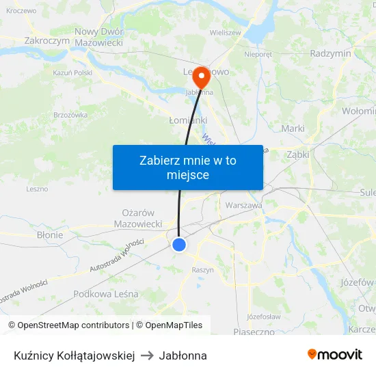 Kuźnicy Kołłątajowskiej to Jabłonna map