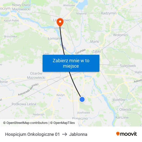 Hospicjum Onkologiczne 01 to Jabłonna map