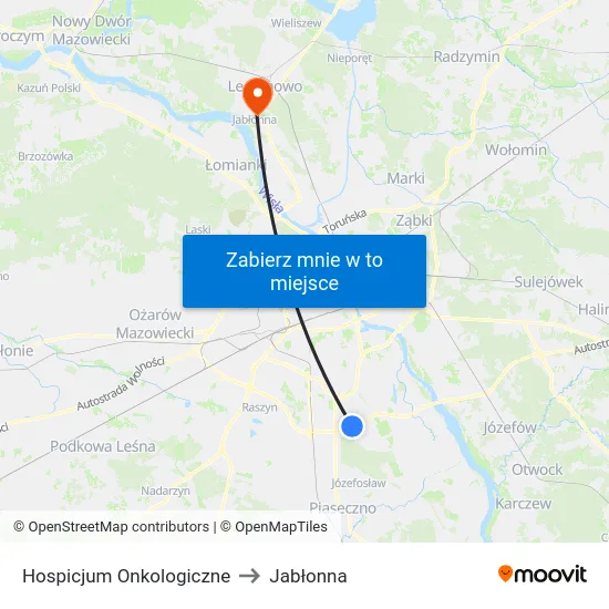Hospicjum Onkologiczne to Jabłonna map