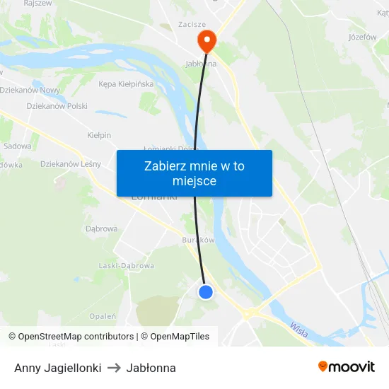 Anny Jagiellonki to Jabłonna map