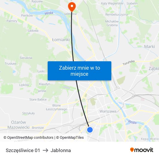 Szczęśliwice 01 to Jabłonna map