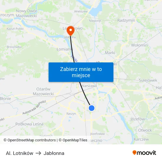 Al. Lotników to Jabłonna map