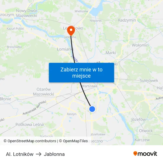 Al. Lotników to Jabłonna map