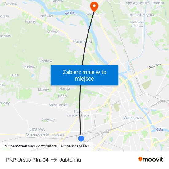 PKP Ursus Płn. 04 to Jabłonna map