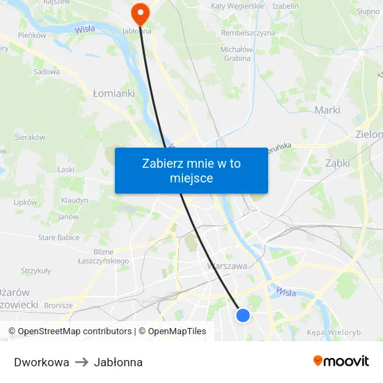 Dworkowa to Jabłonna map