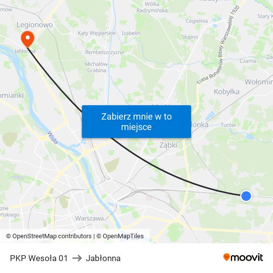 PKP Wesoła 01 to Jabłonna map