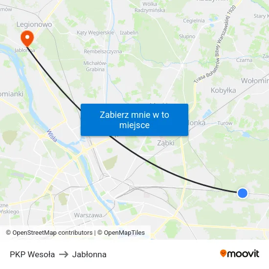 PKP Wesoła to Jabłonna map